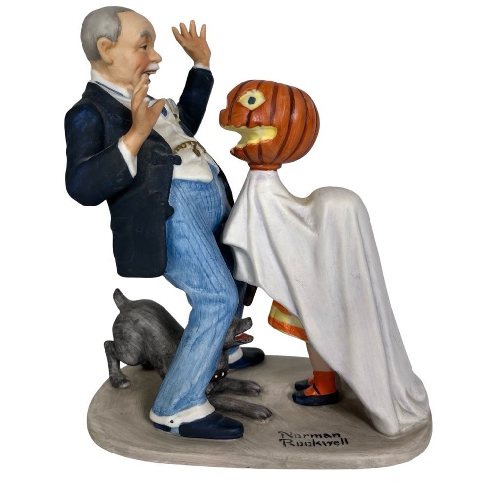 Norman Rockwell Halloween Figurine Porcelain Trick or Treat Decor Collection